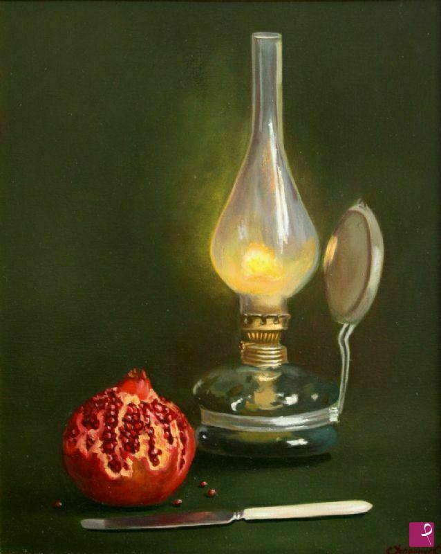 quadri in vendita online - 10 - Still life with a lamp