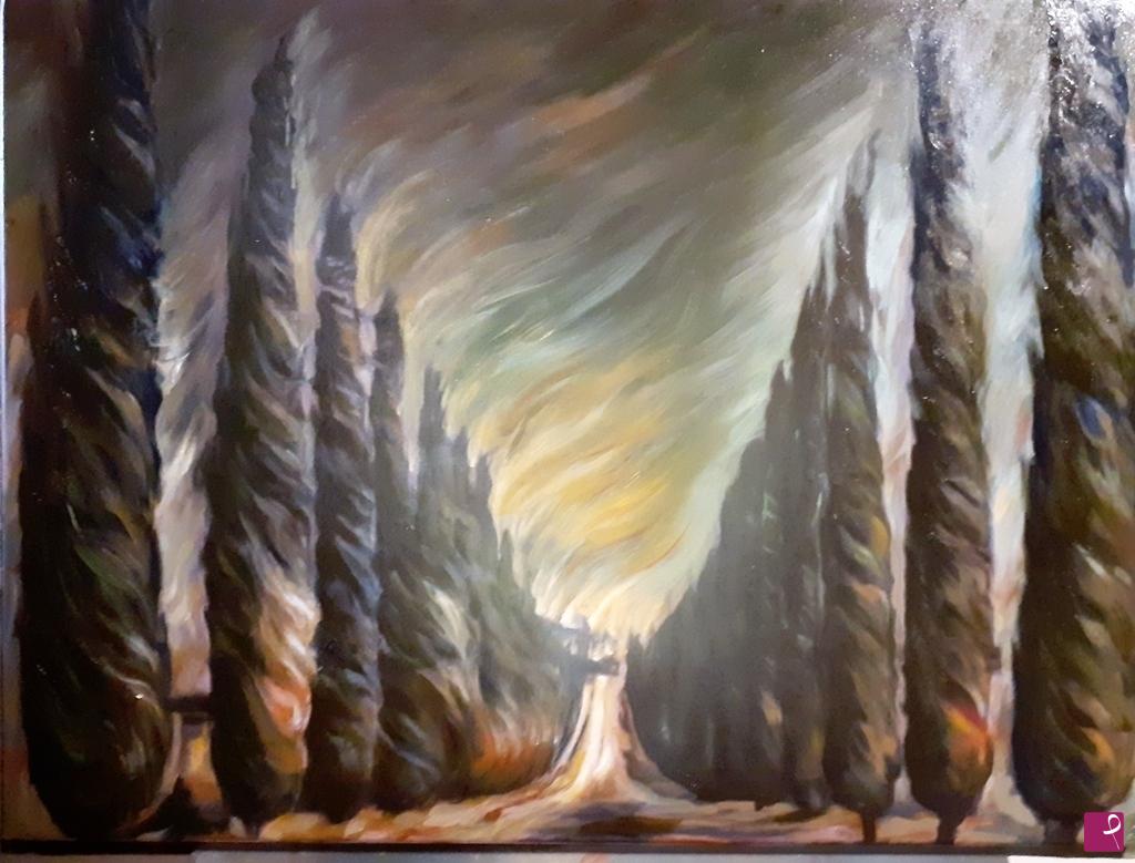 quadri in vendita online - 1477 "CIPRESSI"