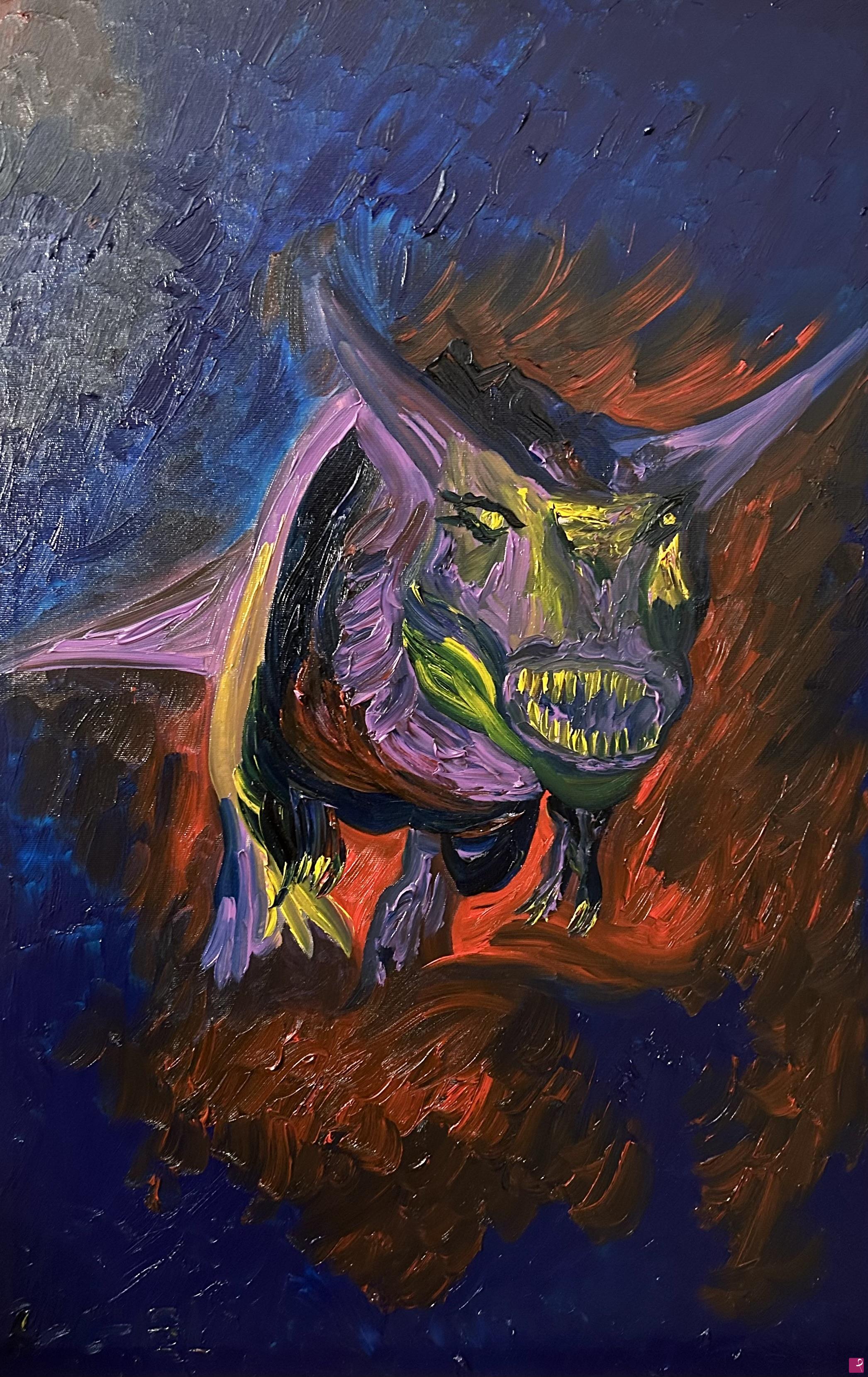 quadri in vendita online - 202 Carnotaurus Implacabilità 