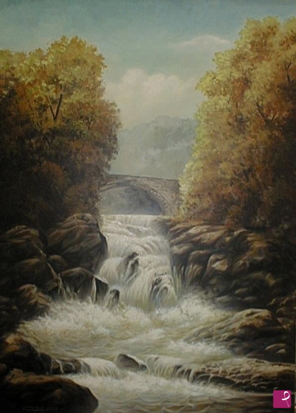 quadri in vendita online - 287VVC	  PAESAGGIO CON CASCATA  