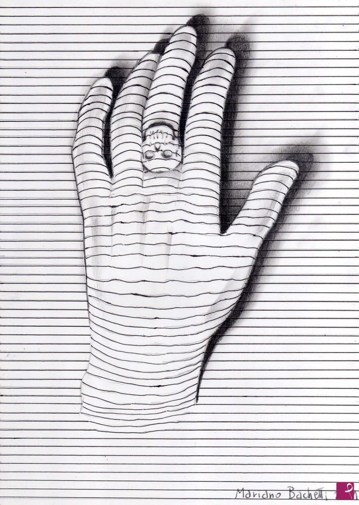 quadri in vendita online - 3D Hand - ( Optical Illusion ) - 2019