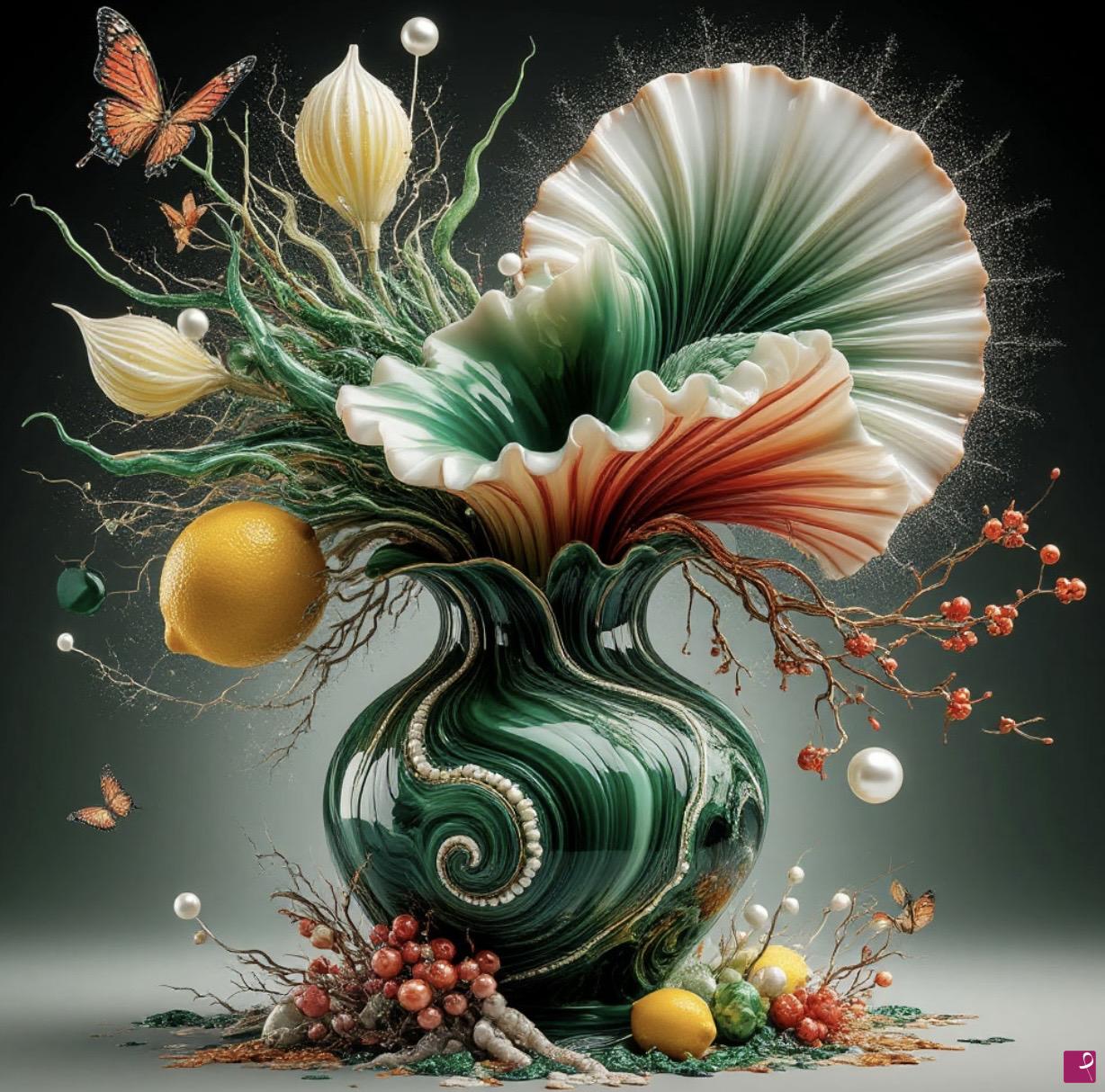 quadri in vendita online - A vase in the garden