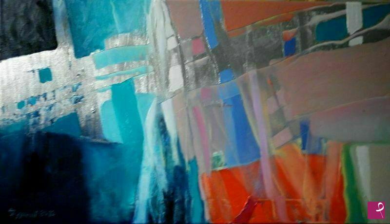 quadri in vendita online - Abstract Discovery3.2012.- oil on canvas.cm.40×70