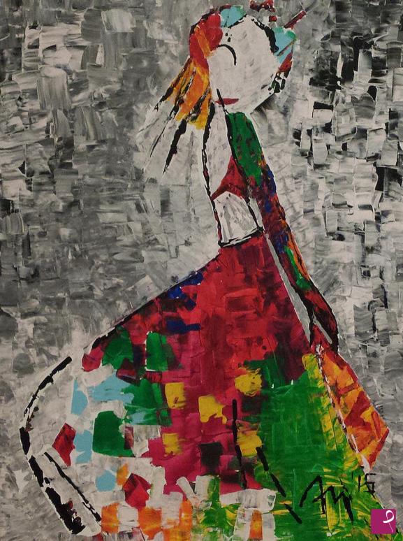 quadri in vendita online - Abstract Girl