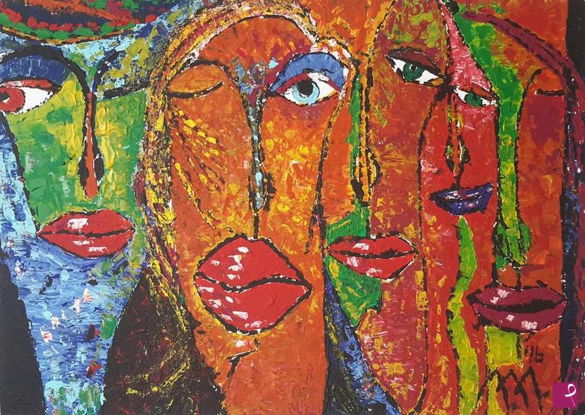 quadri in vendita online - Abstract Girls