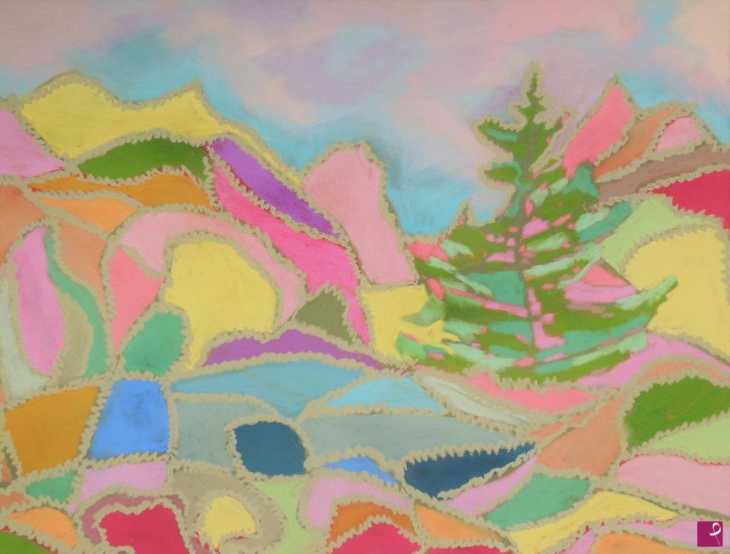 quadri in vendita online - Abstract landscape and pine - 527