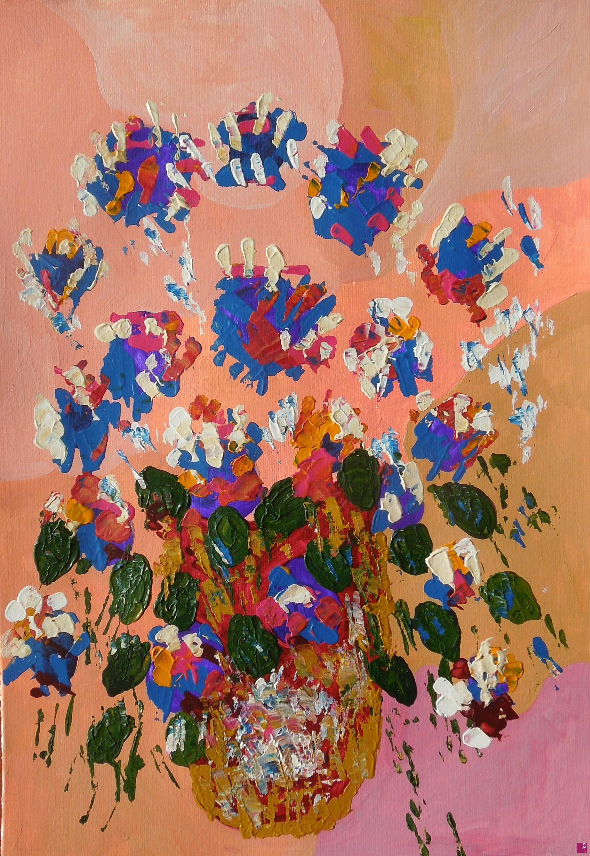 quadri in vendita online - Abstract vase of flowers - 605