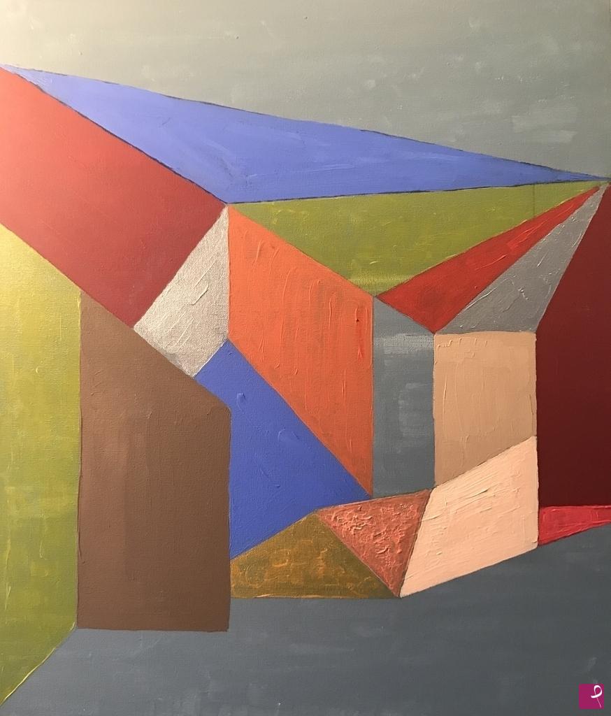 quadri in vendita online - ACCOSTAMENTI DI COLORI E FIGURE GEOMETRICHE E VOLUMENTRICHE