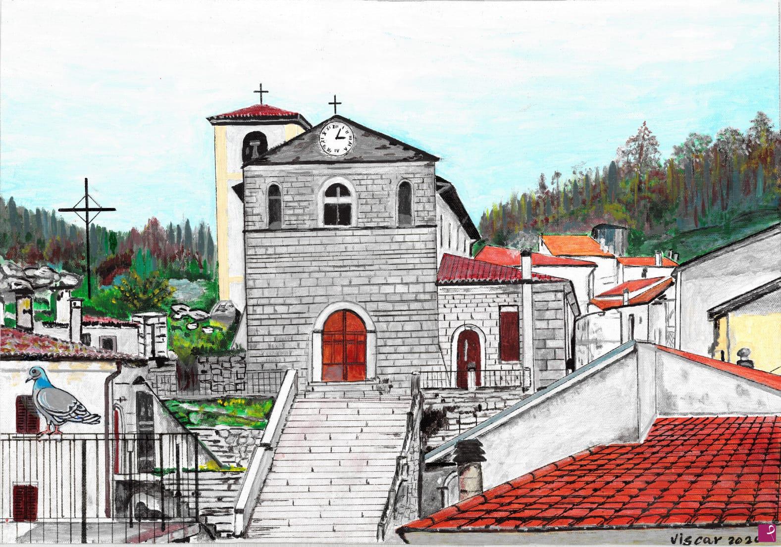 quadri in vendita online - Acquaviva d' Isernia. Chiesa di Sant' Anastasio Martire. Anno 2020