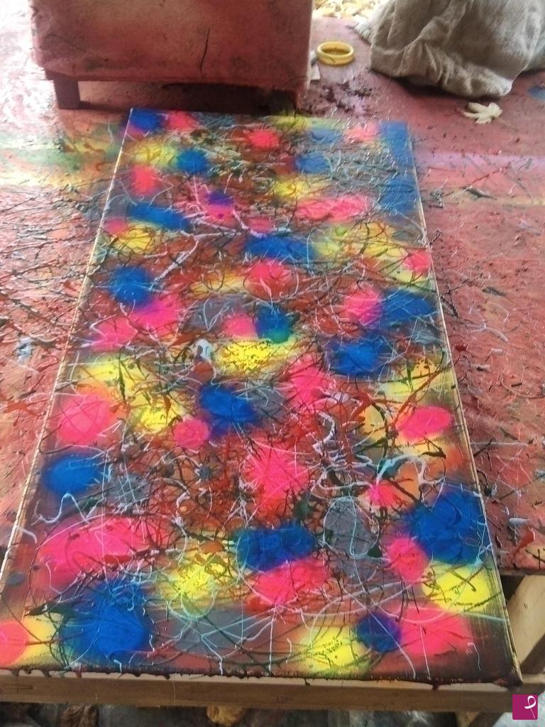 quadri in vendita online - Action Painting multicolor