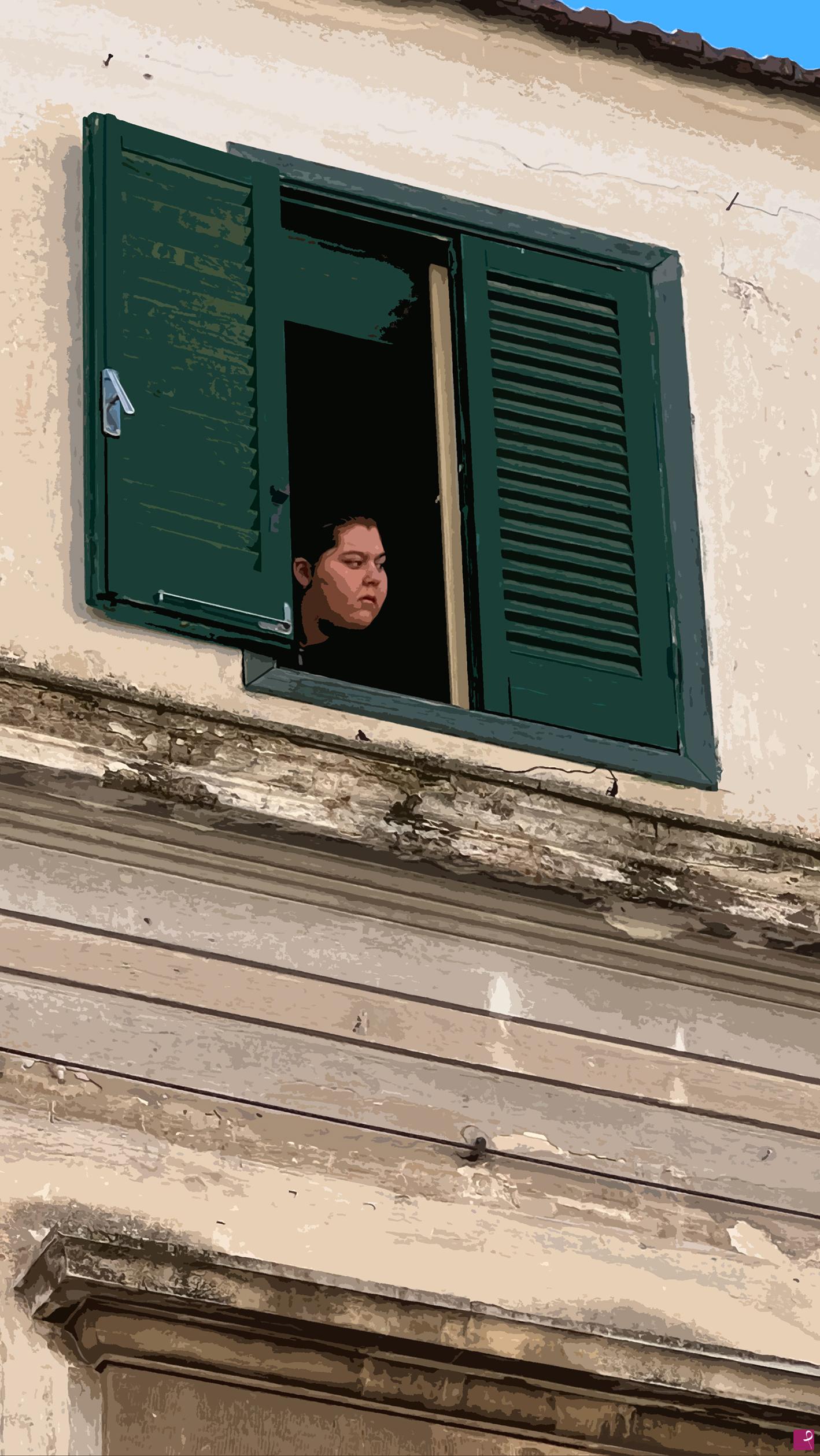 quadri in vendita online - Affacciata alla finestra - Edizione Limitata a 100