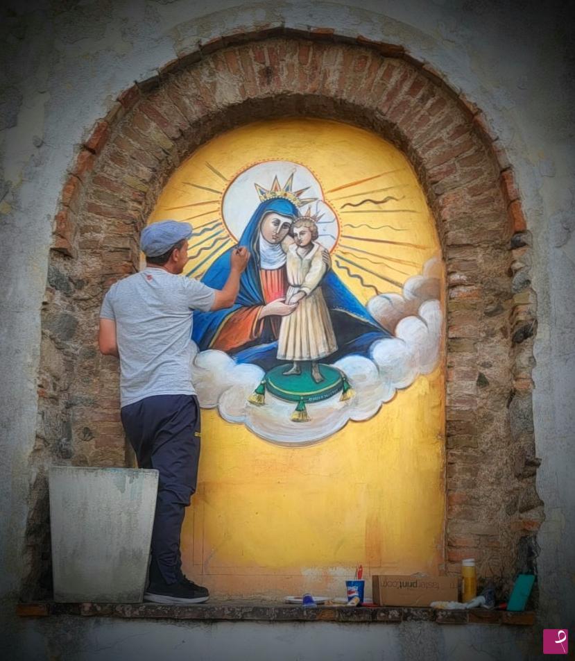 quadri in vendita online - Affresco Madonna Achiropita 