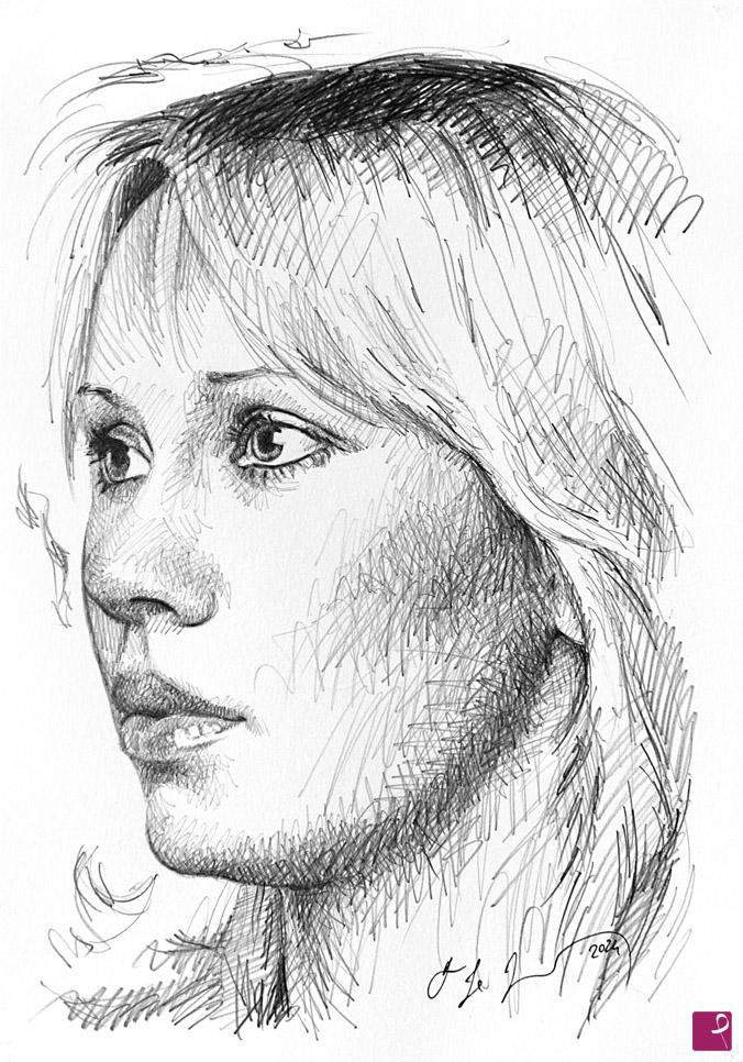 quadri in vendita online - Agnetha Fältskog sketch n2