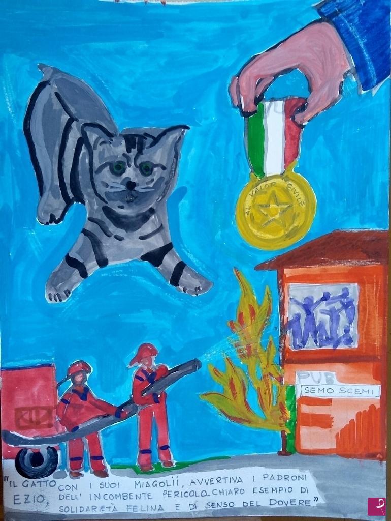 quadri in vendita online - Al meritevole gatto Ezio