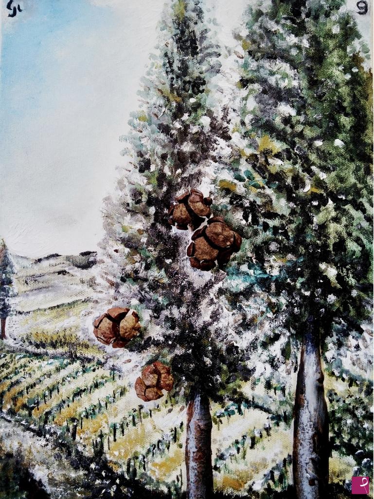 quadri in vendita online - Alberi in toscana 