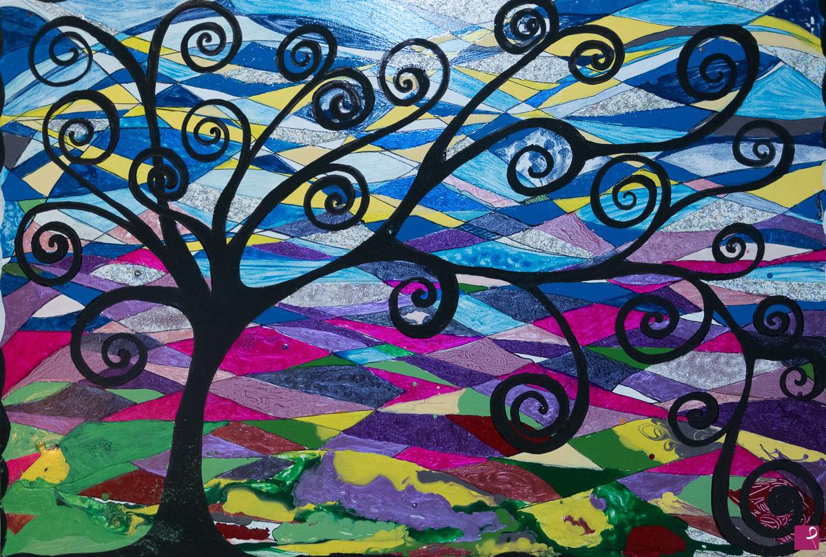 quadri in vendita online - Albero al tramonto 