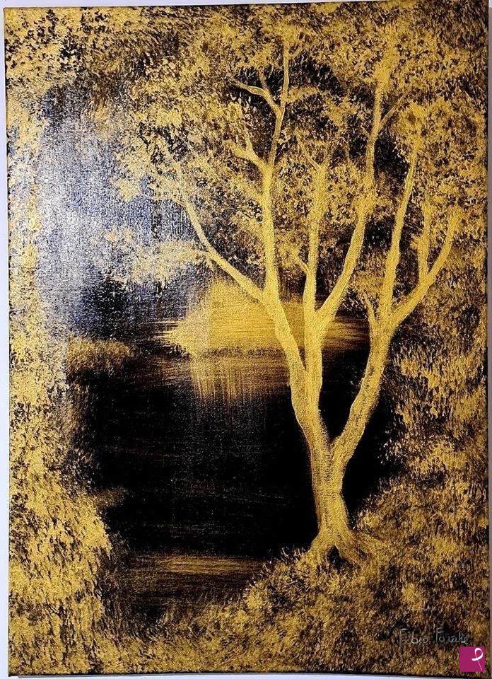 quadri in vendita online - Albero dorato