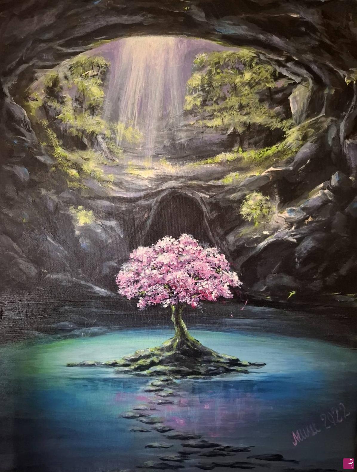 quadri in vendita online - Albero rosa/ Rose tree