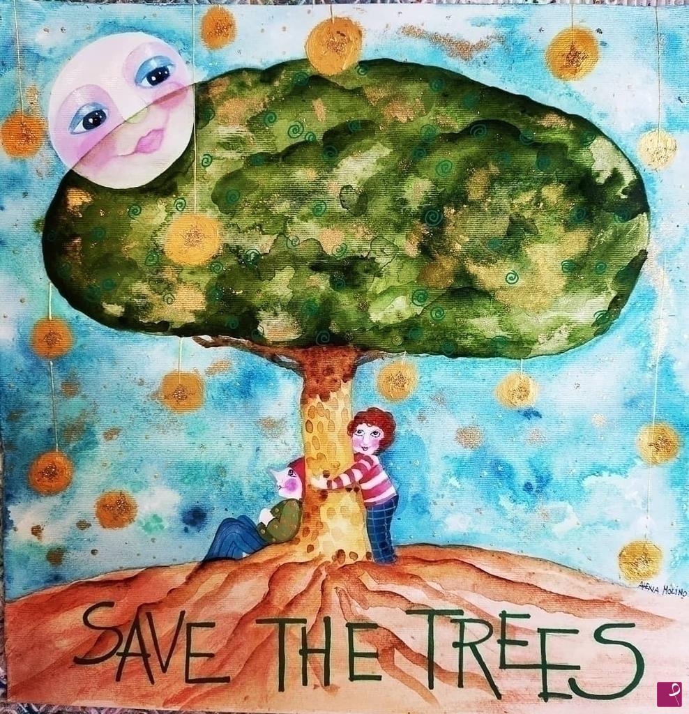quadri in vendita online - Alexia Molino - save the trees (20x20)