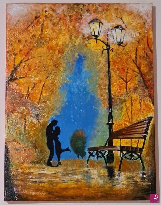 quadri in vendita online - Amore d'autunno