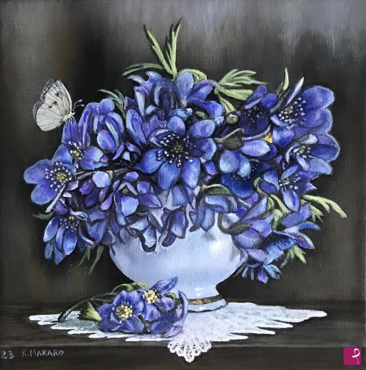 quadri in vendita online - Anemoni blu