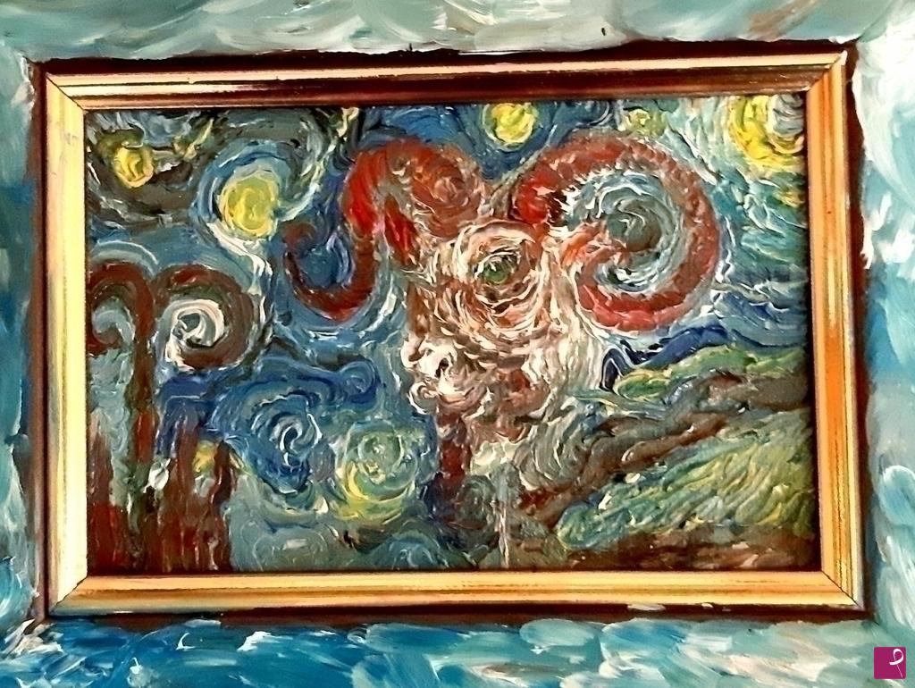 quadri in vendita online - Ariete Van Gogh omaggio 