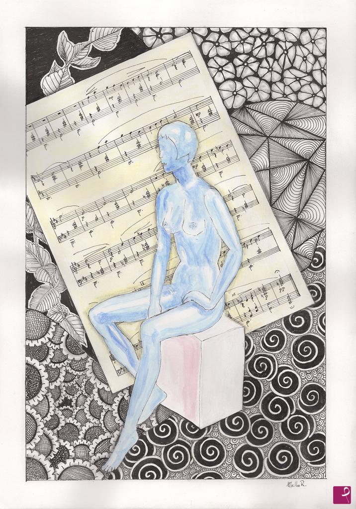 quadri in vendita online - Ascoltando Eric Satie - Gymnopedie n.1