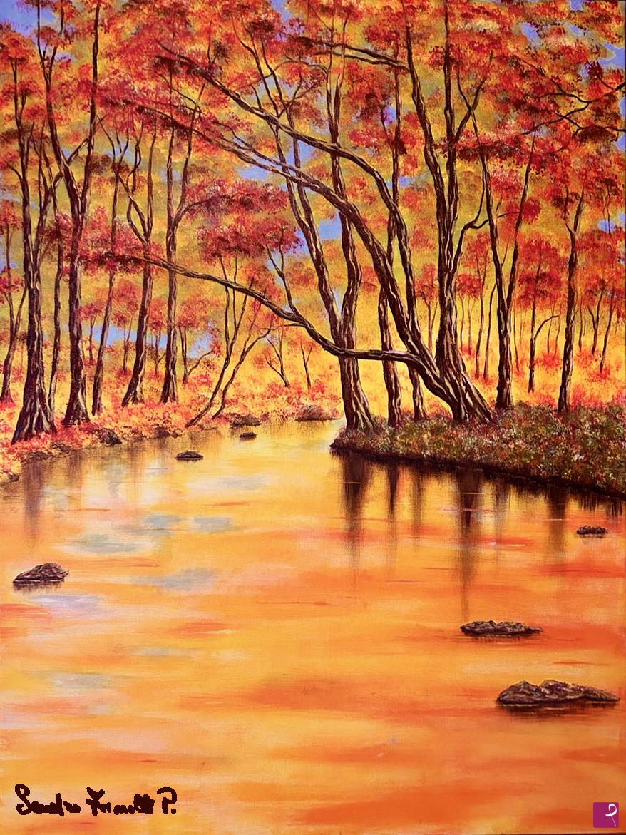 quadri in vendita online - Autumn on the river