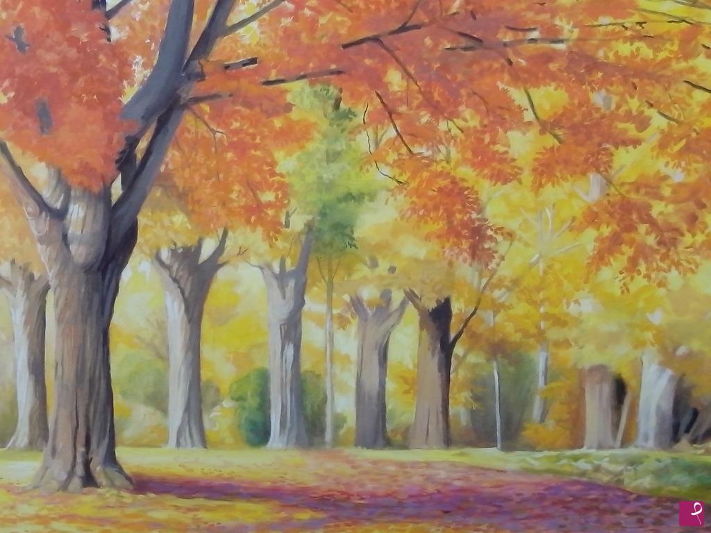 quadri in vendita online - Autunno nel parco