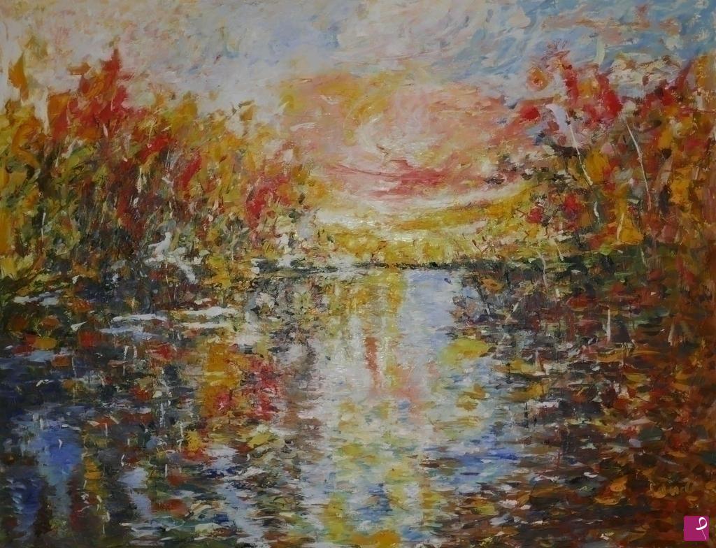 quadri in vendita online - AUTUNNO SULL ACQUA
