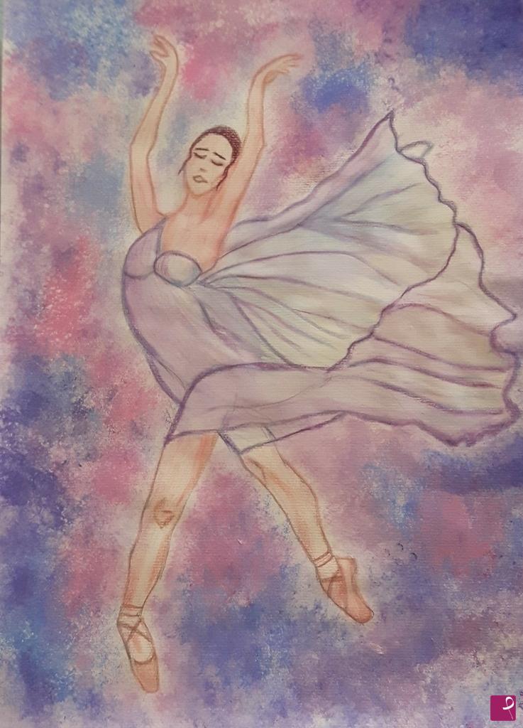 quadri in vendita online - Ballerina tra le nuvole