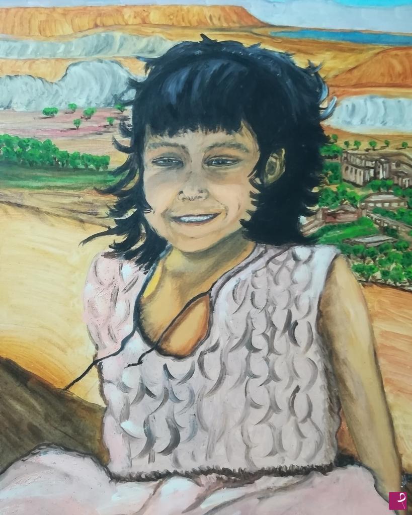 quadri in vendita online - Bambina del deserto