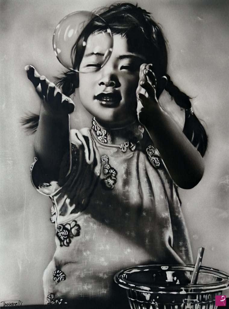 quadri in vendita online - Bambina Giapponese 1950