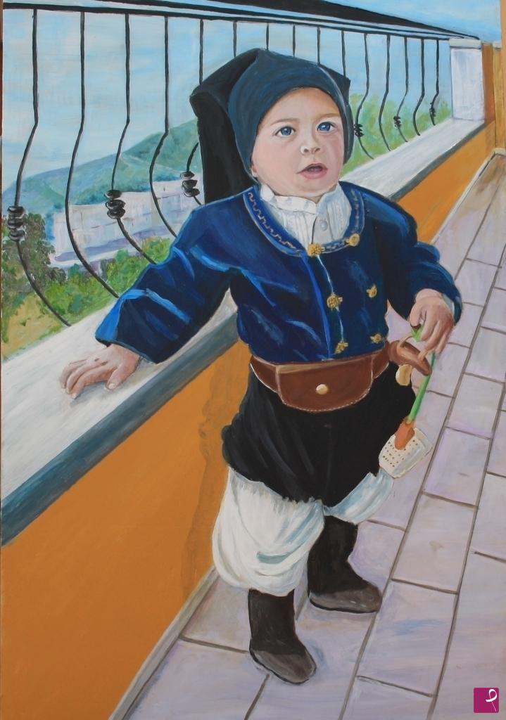 quadri in vendita online - bambino con costume sorgono