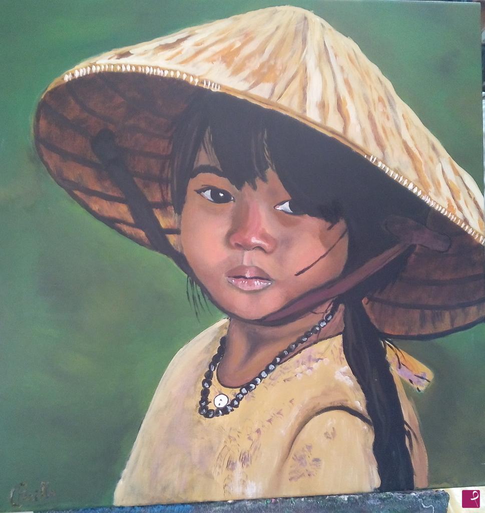 quadri in vendita online - Bambino vietnamita