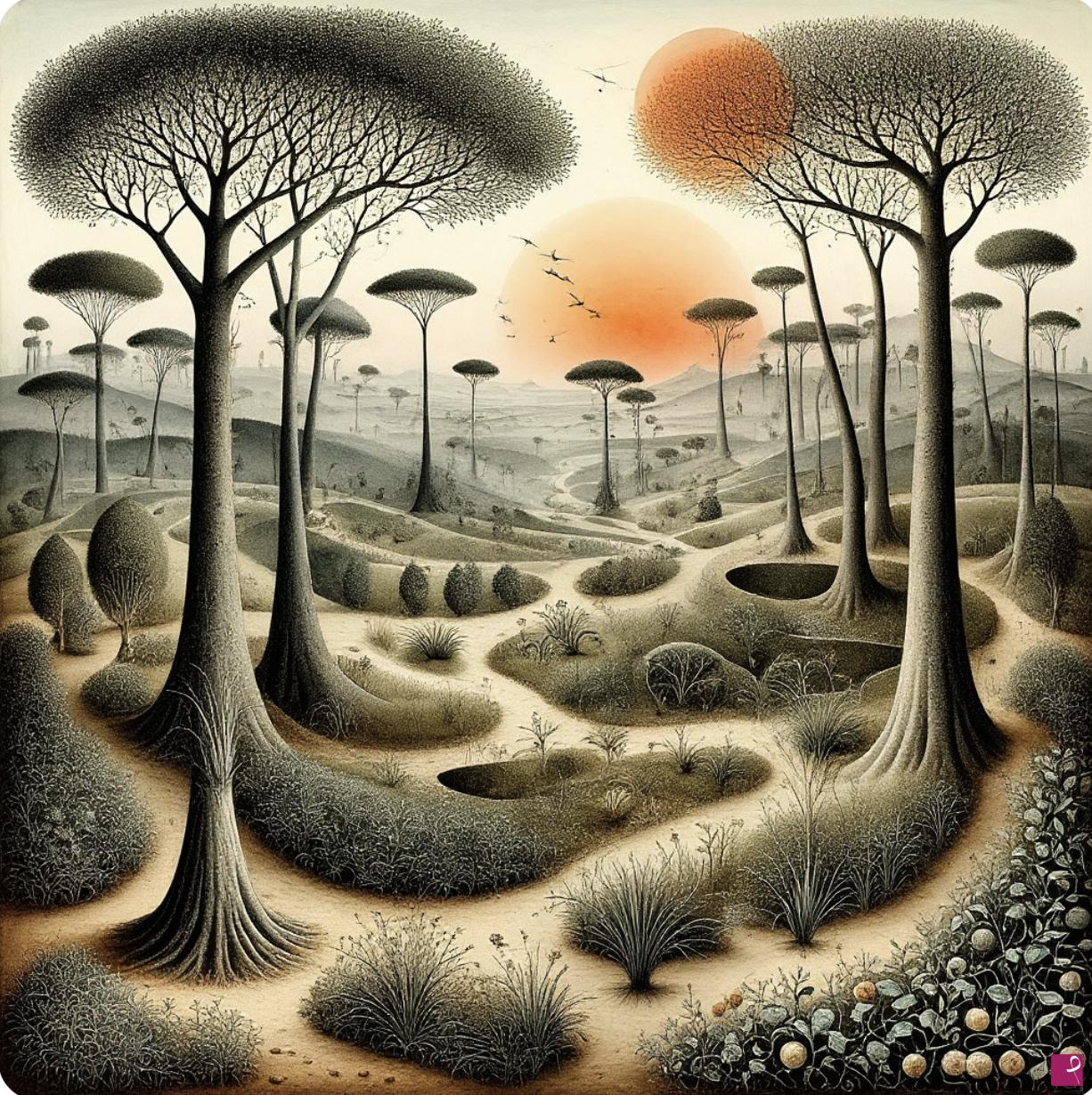 quadri in vendita online - Baobab forest