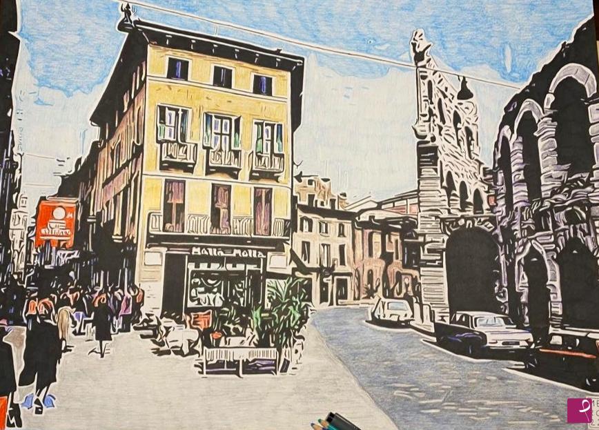 quadri in vendita online - Bar Motta in Bra 1970