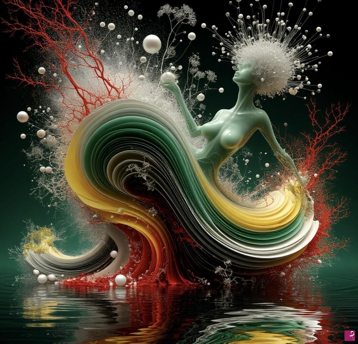 quadri in vendita online - Bathing in the waves