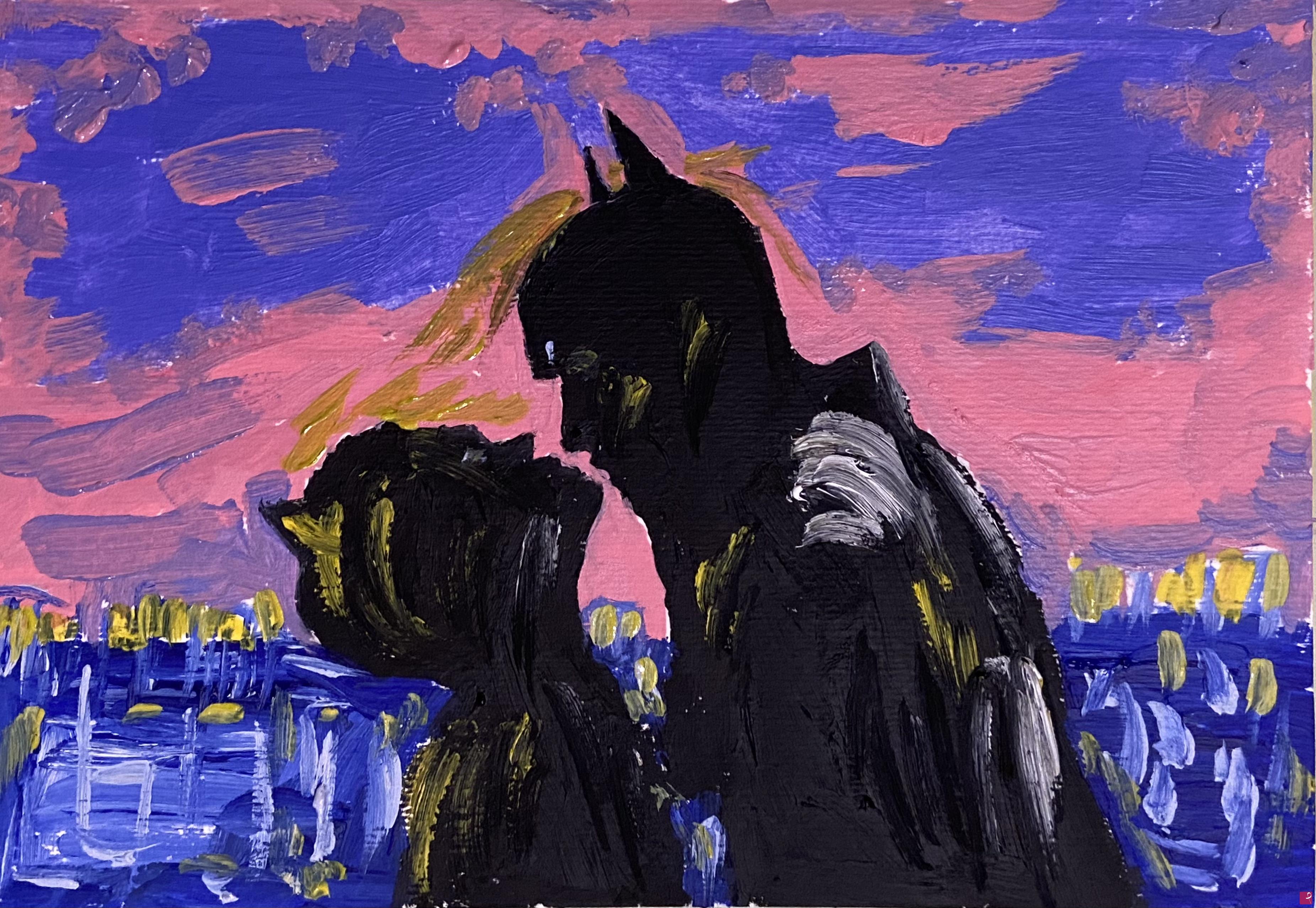 quadri in vendita online - Batman loves catwoman 