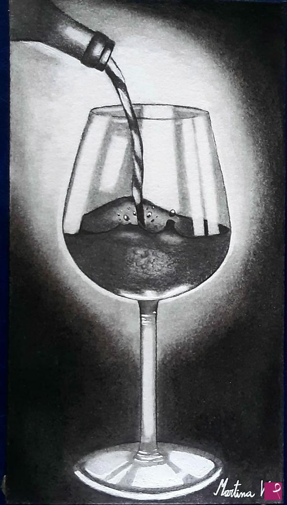 quadri in vendita online - Bicchiere di vino