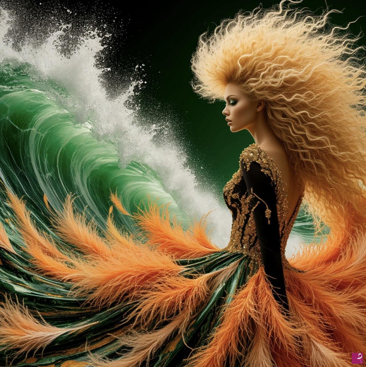 quadri in vendita online - Big waves to woman 