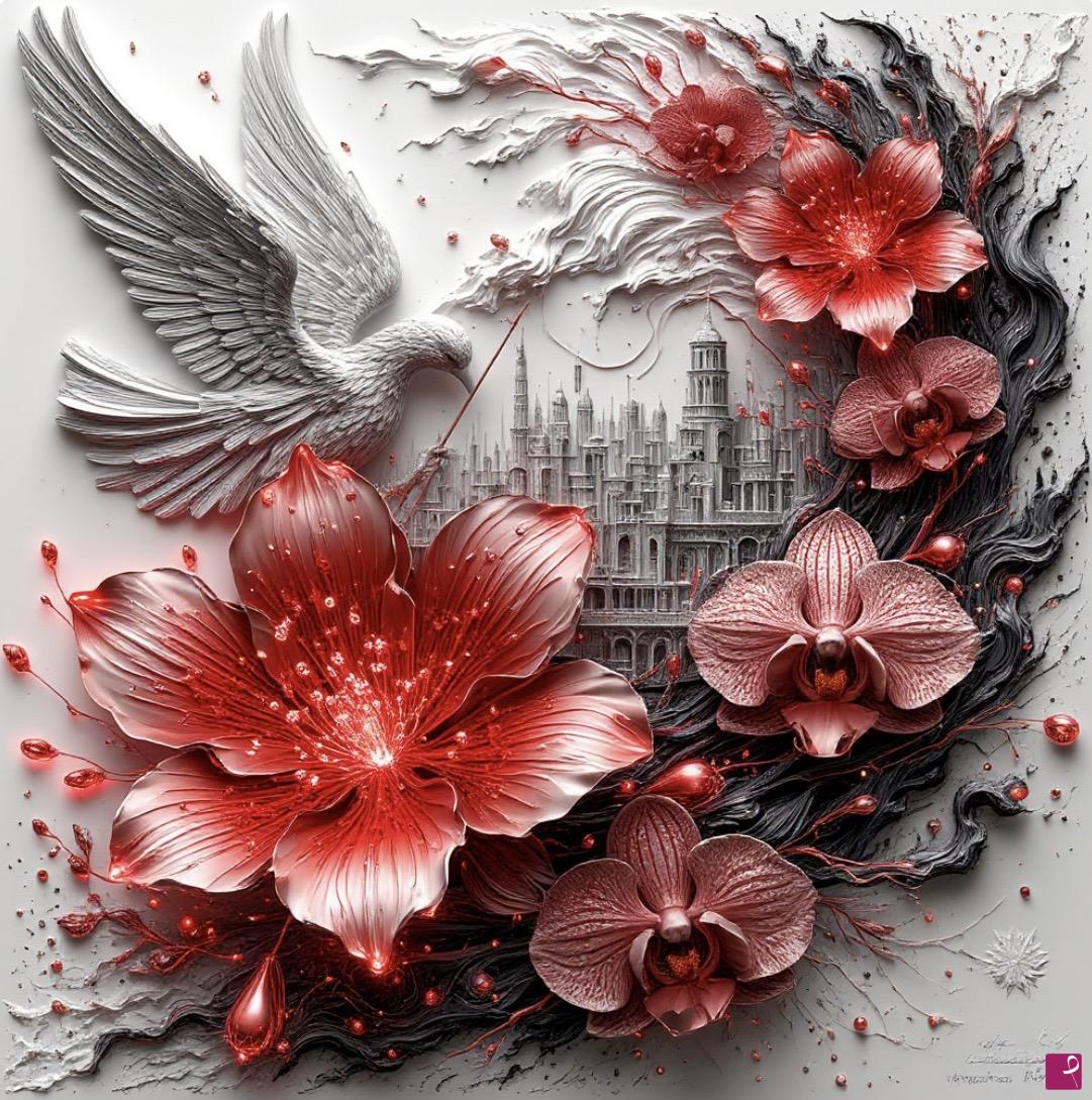 quadri in vendita online - Bird in city garden 