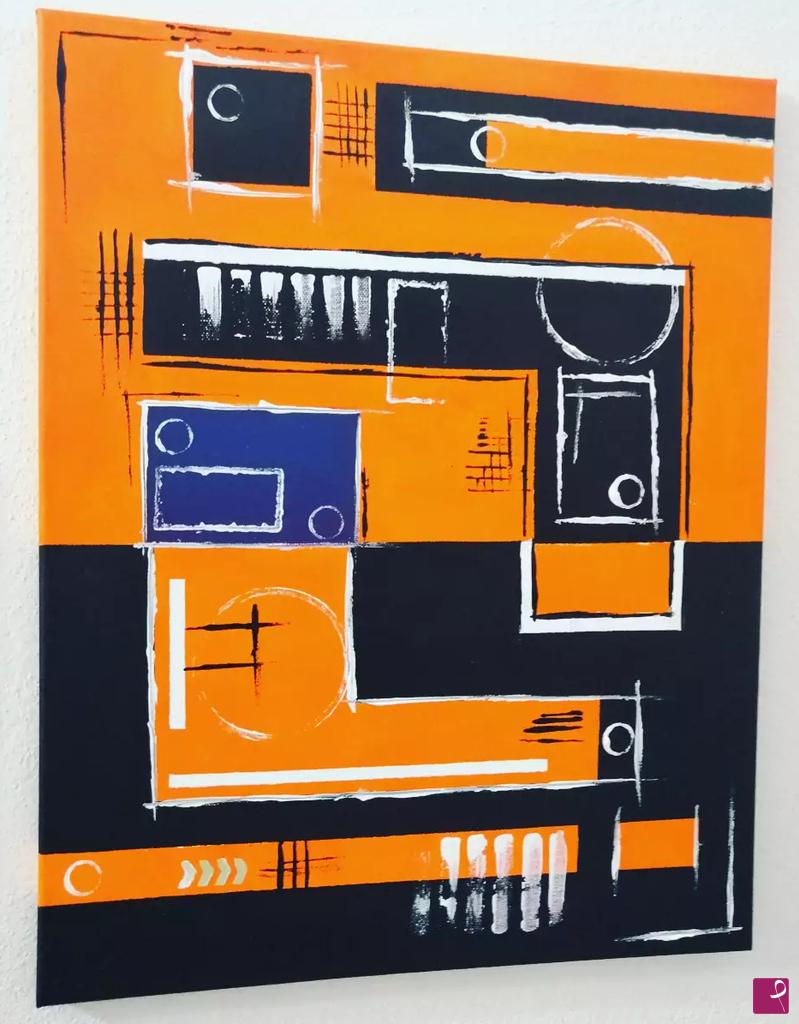 quadri in vendita online - Black orange
