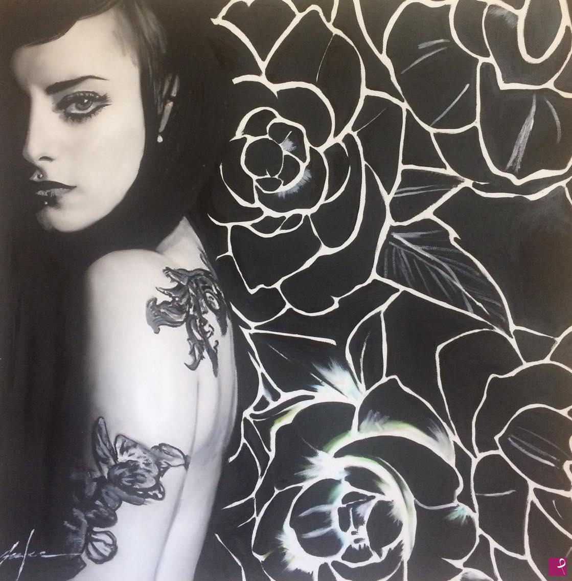 quadri in vendita online - Black roses