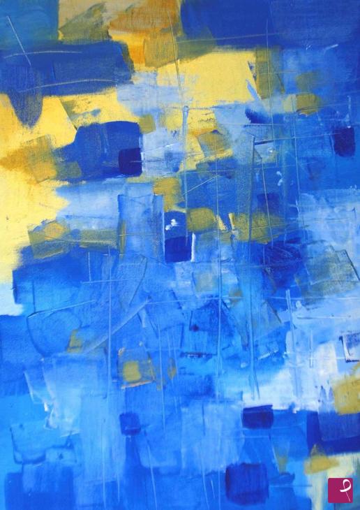 quadri in vendita online - blu e giallo