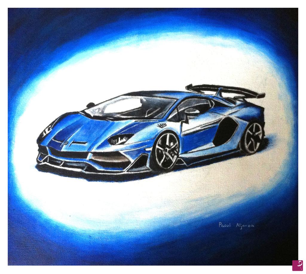 quadri in vendita online - Blu lamborghini
