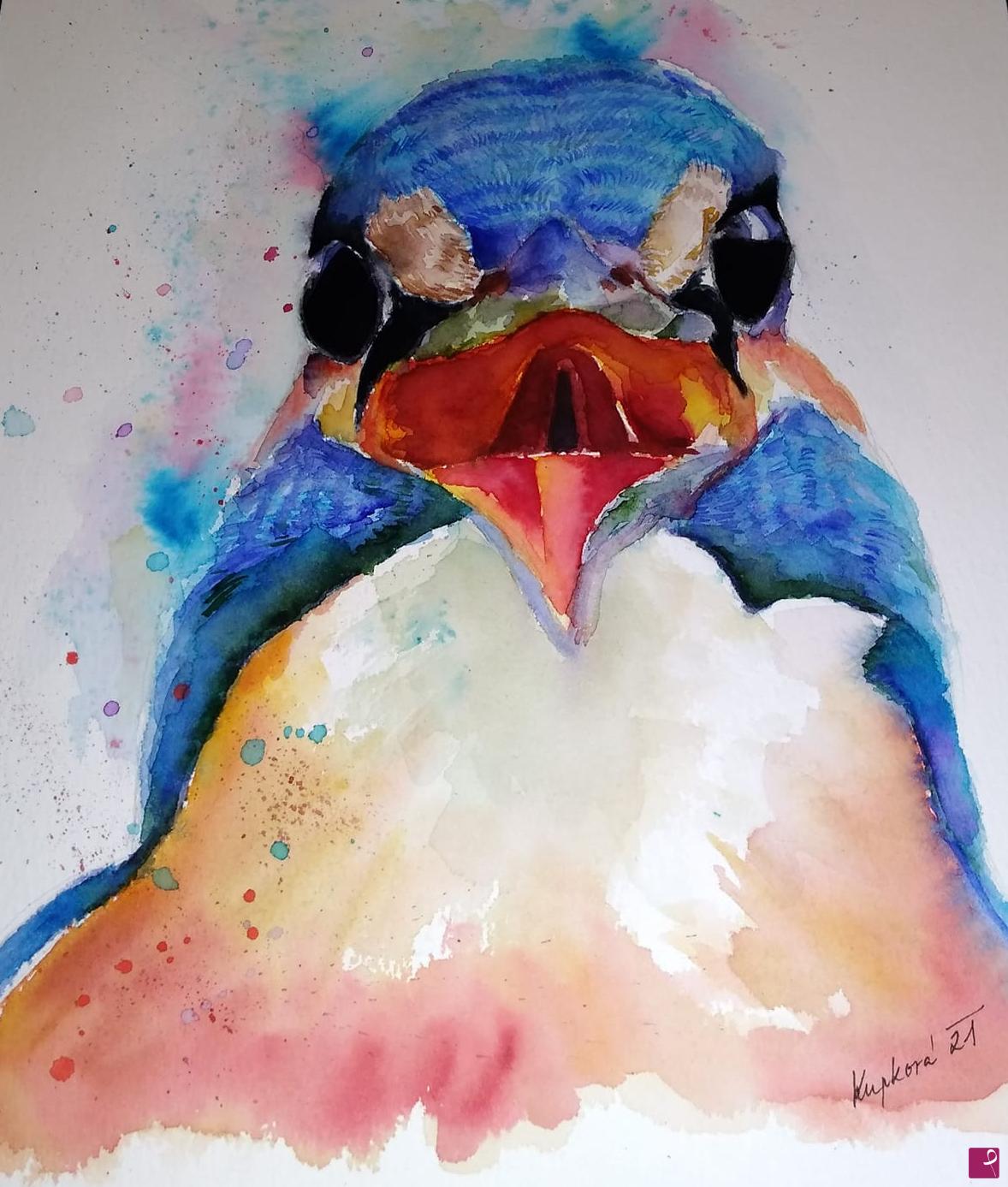 quadri in vendita online - Blue bird