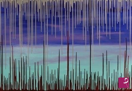 quadri in vendita online - Blue drops on the horizon