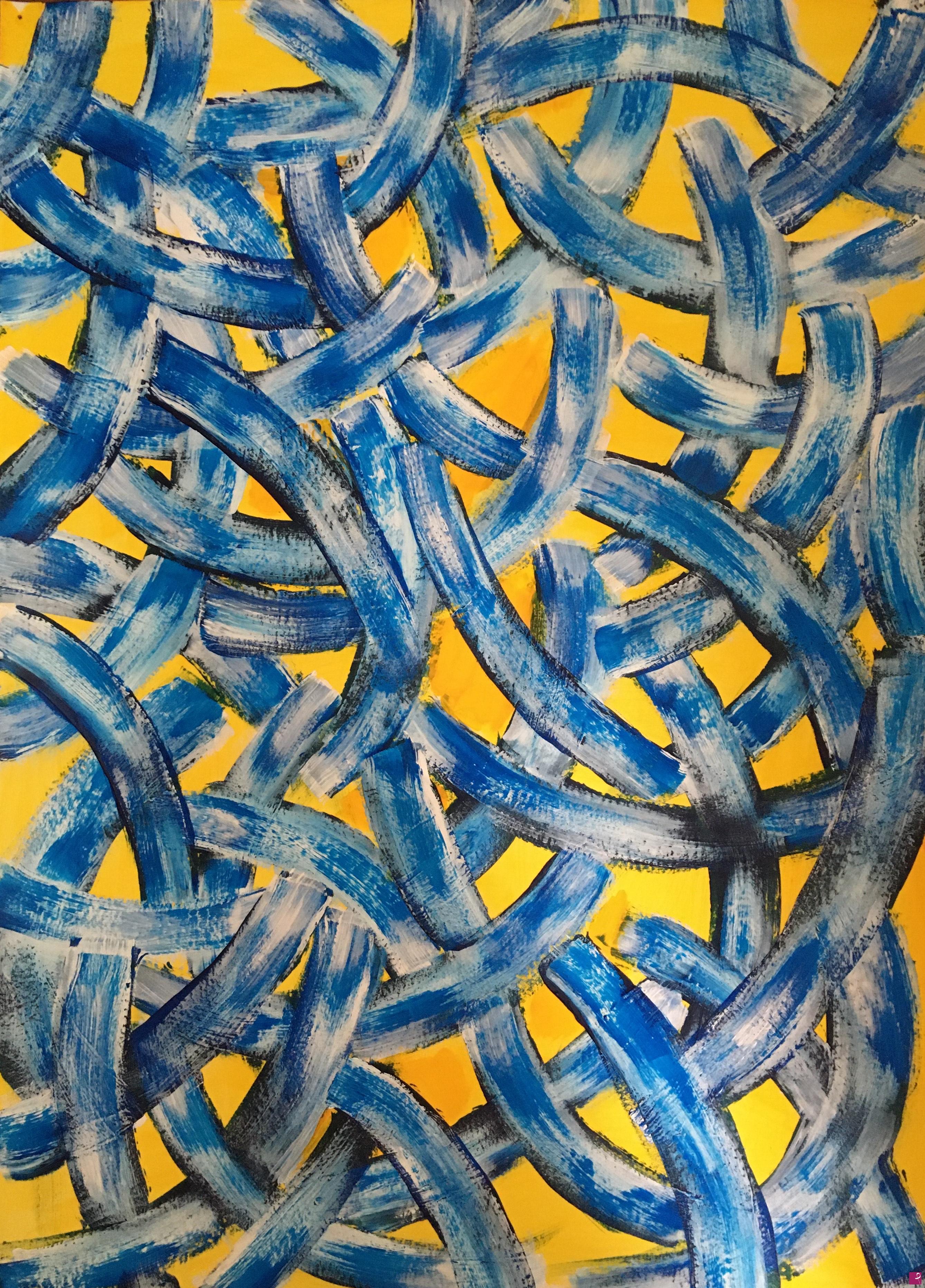 quadri in vendita online - Blue intersections