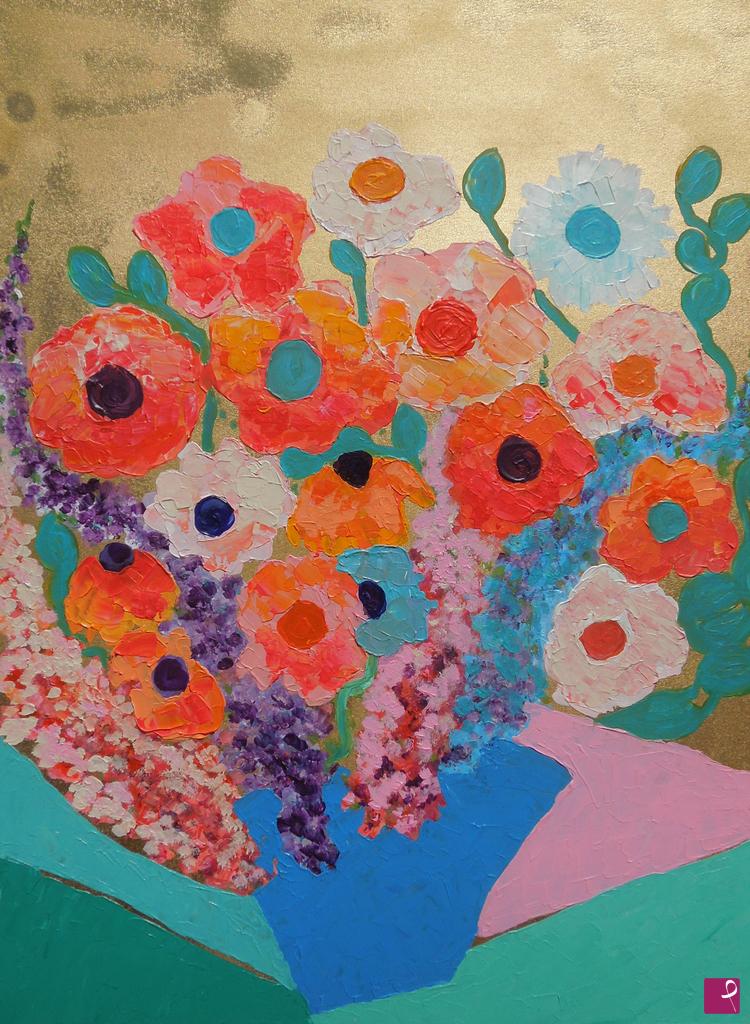 quadri in vendita online - Blue vase of flowers - 314